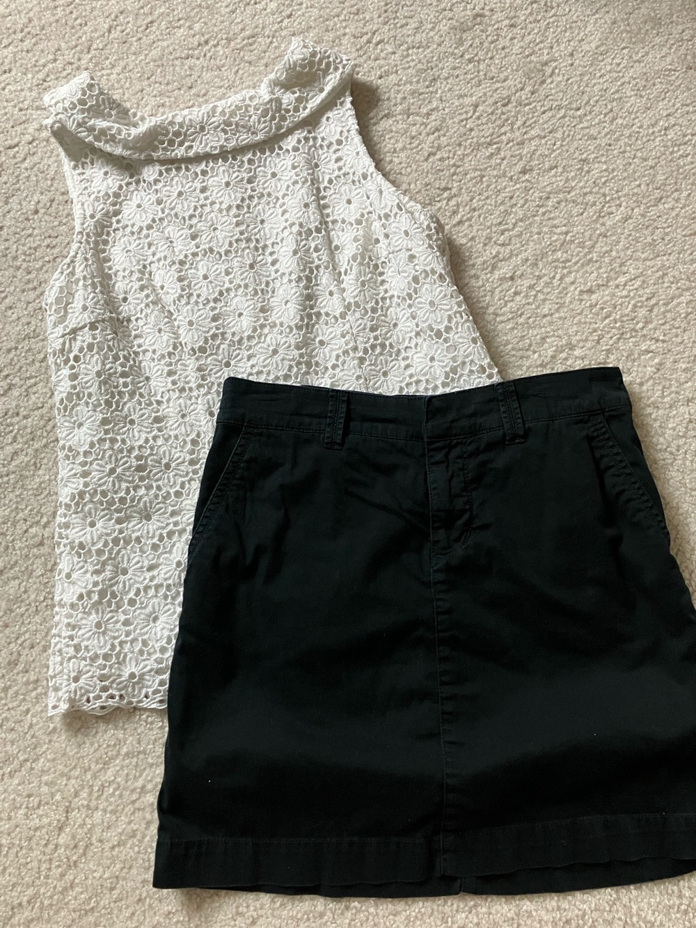 Talbots White Lace Sleeveless Shell Top
